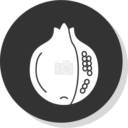 Téléchargez les illustrations : Illustration vectorielle de l'icône de fruits de grenade - en licence libre de droit