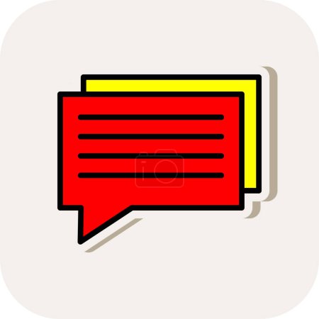 Téléchargez les illustrations : Chat bulle message vectoriel ligne icône - en licence libre de droit