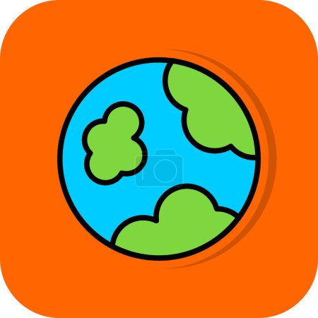Téléchargez les illustrations : Planète Terre. icône web illustration simple - en licence libre de droit