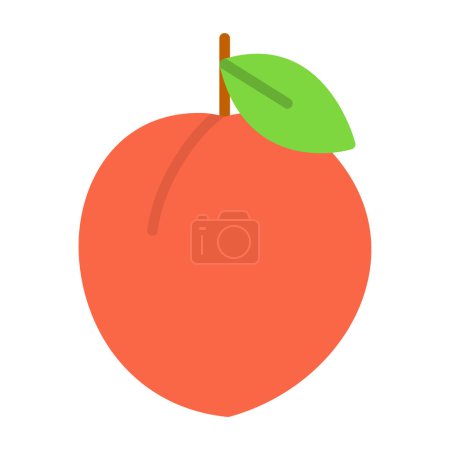 Illustration for Peach icon vector illustration flat design - Royalty Free Image