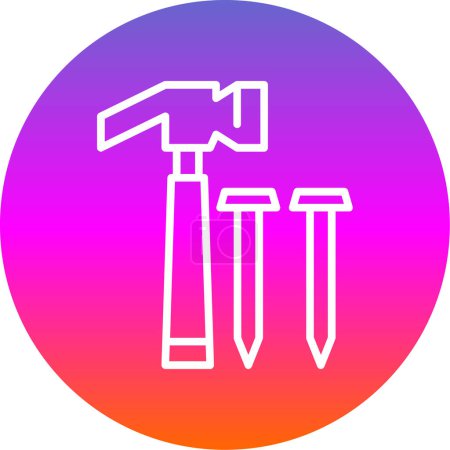Illustration for Hammer and nails icon vector illustration - Royalty Free Image