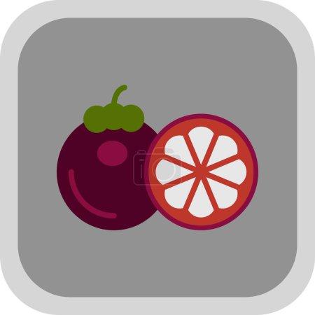 Illustration for Mangosteen fruit icon, vector illustration - Royalty Free Image