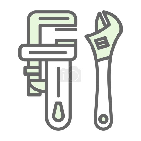 Ilustración de Simple icono de la llave de tubo, ilustración del vector - Imagen libre de derechos