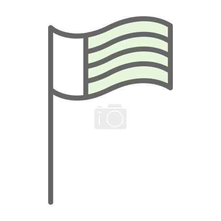 Téléchargez les illustrations : Illustration vectorielle de l'icône du drapeau agitant - en licence libre de droit