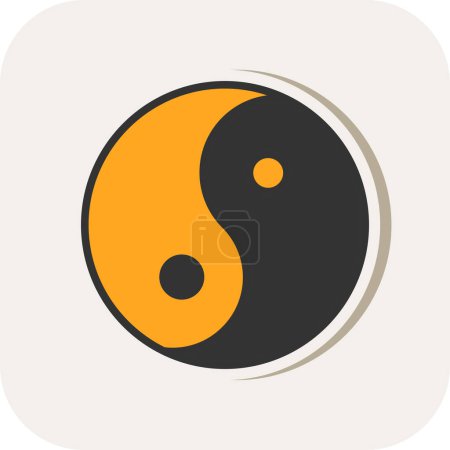 Illustration for Simple flat yin yang icon vector illustration - Royalty Free Image