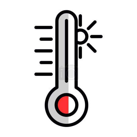 Téléchargez les illustrations : Icône de température. illustration simple de l'icône vectorielle du thermomètre - en licence libre de droit