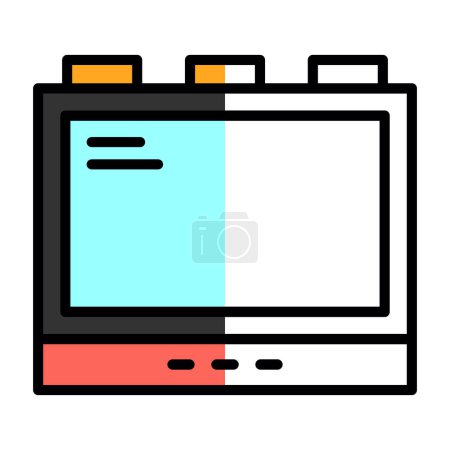 Ilustración de Monitor icono web en estilo plano - Imagen libre de derechos