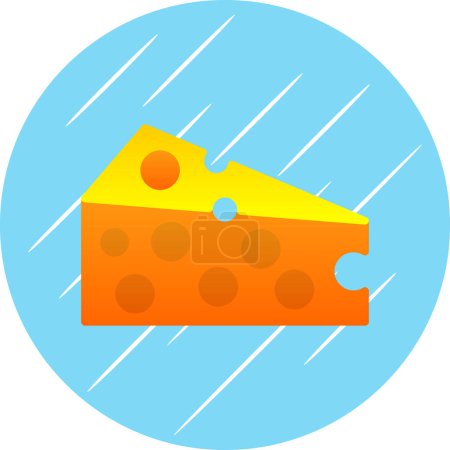 Téléchargez les illustrations : Illustration vectorielle de l'icône du fromage - en licence libre de droit