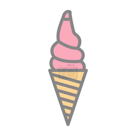 Téléchargez les illustrations : Crème glacée. icône web illustration simple - en licence libre de droit