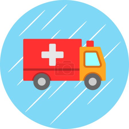 Téléchargez les illustrations : Illustration vectorielle d'icône de voiture ambulance - en licence libre de droit