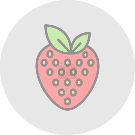 Téléchargez les illustrations : Icône fraise, illustration vectorielle - en licence libre de droit