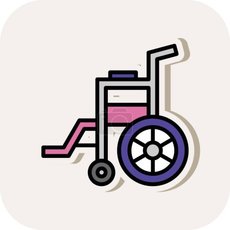 Illustration for Wheel chair web icon, vector illustration - Royalty Free Image