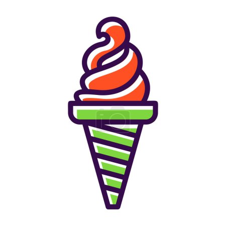 Téléchargez les illustrations : Crème glacée. icône web illustration simple - en licence libre de droit