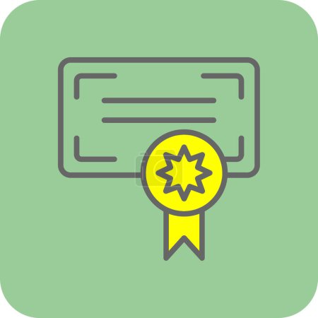 Illustration for Certificate award icon, outline vector - Royalty Free Image