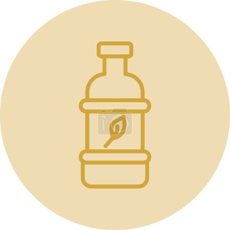 Téléchargez les illustrations : Illustration vectorielle d'icône de bouteille en plastique bio - en licence libre de droit