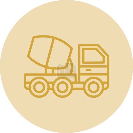 Téléchargez les illustrations : Icône de camion bétonnière, illustration vectorielle - en licence libre de droit
