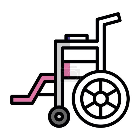Téléchargez les illustrations : Icône web fauteuil roulant, illustration vectorielle - en licence libre de droit