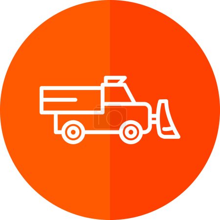 Illustration for Snowplow truck vector flat icon - Royalty Free Image
