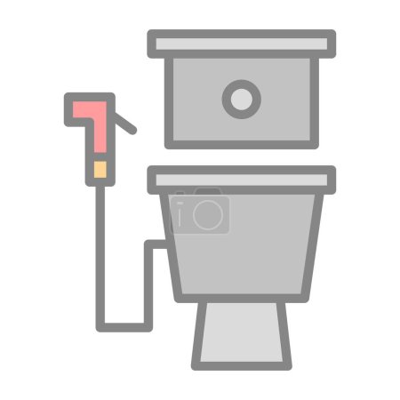 Téléchargez les illustrations : Toilettes. icône web illustration simple - en licence libre de droit