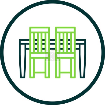 Ilustración de Mesa de comedor y sillas icono, ilustración vectorial - Imagen libre de derechos