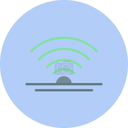 Illustration for Wireless Transistor Flat Circle Vector Icon Design - Royalty Free Image