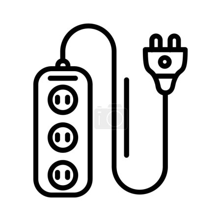 Illustration for Extension Cord Vector Icon Design - Royalty Free Image