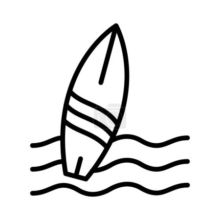 Illustration for Surfboard Vector Icon Design - Royalty Free Image