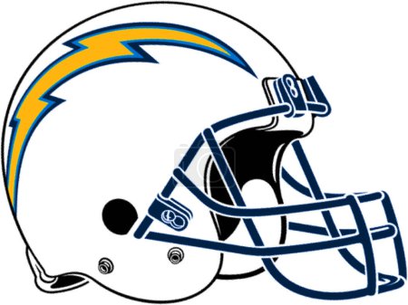 Téléchargez les photos : Logotype of Los Angeles Chargers american football sports team on helmet - en image libre de droit