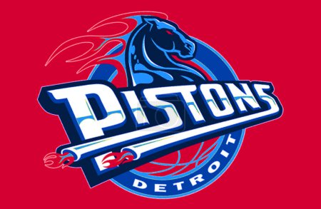 Téléchargez les photos : Logotype of Detroit Pistons basketball sports team - en image libre de droit