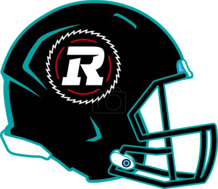 Photo for Logotype of Ottawa Redblacks Canadian football sports team on helmet - Royalty Free Image