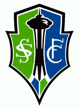 Photo for Logotype of Seattle Sounders football or soccer club from MLS league - Royalty Free Image
