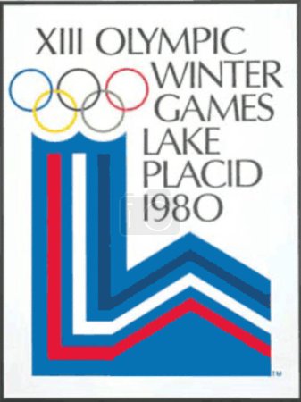 Téléchargez les photos : Logotype des XIII Jeux Olympiques d'hiver à Lake Placid, États-Unis - en image libre de droit