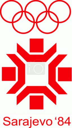 Foto de Logotipo de XIV Juegos Olímpicos de Invierno en Sarajevo, Yugoslavia - Imagen libre de derechos
