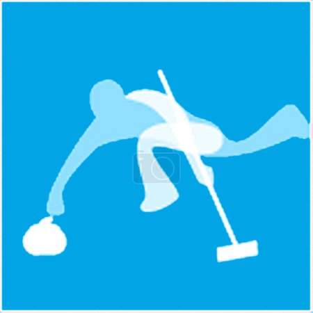 Téléchargez les photos : Logotype of Curling sport on winter Olympic games - en image libre de droit