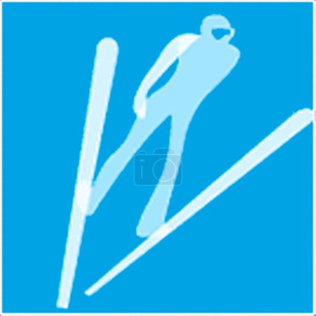 Téléchargez les photos : Logotype of Ski Jumping sport on winter Olympic games - en image libre de droit