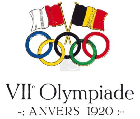 Foto de Logotipo de VII Juegos Olímpicos de Verano en Amberes, Bélgica - Imagen libre de derechos