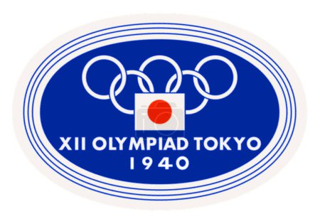 Téléchargez les photos : Logotype of XII Olympic Summer Games in Tokyo, Japan, canceled due World War II - en image libre de droit