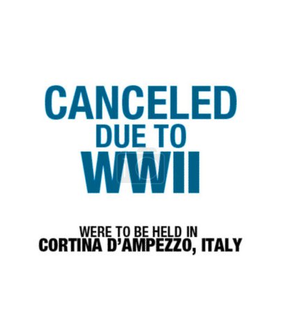 Téléchargez les photos : Logotype of Olympic Winter Games in Cortina d'Ampezzo, Italy, canceled due World War II - en image libre de droit