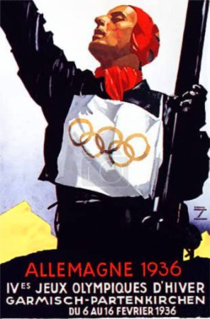 Foto de Logotipo de XI Juegos Olímpicos de Invierno en Berlín, Alemania nazi - Imagen libre de derechos
