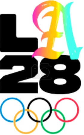 Téléchargez les photos : Logotype des XXXIVes Jeux Olympiques d'été à Los Angeles, États-Unis - en image libre de droit
