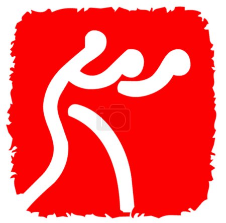 Foto de Logotipo rojo y blanco del deporte de boxeo - Imagen libre de derechos