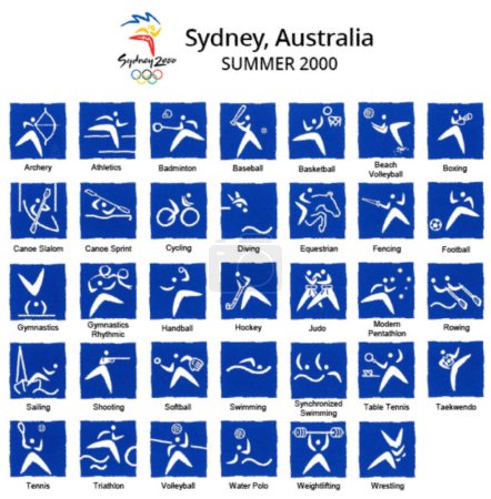 Photo for Logotype set of sports on 2000 Olympic Summer Games in Sydney, Australia - Royalty Free Image