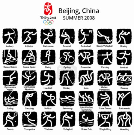Photo for Logotype set of sports on 2008 Olympic Summer Games in Beijing, China - Royalty Free Image
