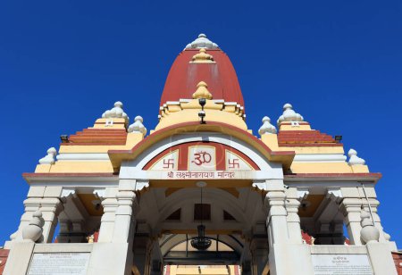 Photo for DELHI INDIA - 02 11 2023: Laxminarayan Mandir is a Hindu temple dedicated to Laxminarayan in Delhi, India. Laxminarayan usually refers to Vishnu, the Preserver in the Trimurti, also known as Narayan - Royalty Free Image