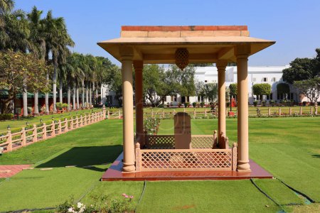 Photo for DELHI INDIA - 02 11 2023: Place of Assassination of Mahatma Gandhi was assassinated on 30 January 1948 at age 78 in the compound of Birla House (now Gandhi Smriti), a large mansion in central New Delhi. - Royalty Free Image