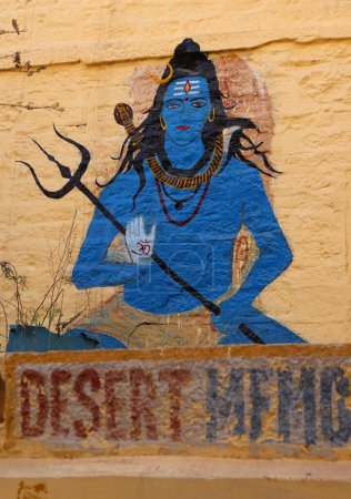 Photo for Hindu graffiti on building wall - Royalty Free Image