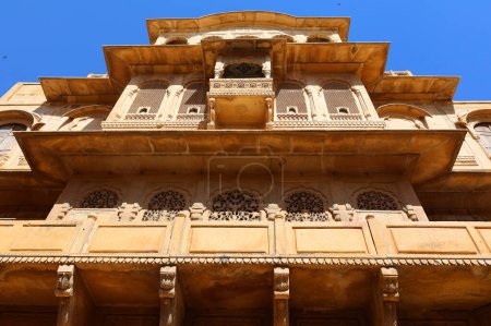 Photo for JAISALMER INDIA - 02 13 23: Jaisalmer Fort in the city of Jaisalmer, in the Indian state of Rajasthan. It is believed to be one of the very few "living forts" in the world (such as Carcassonne, France) - Royalty Free Image