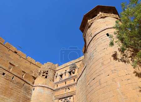 Photo for JAISALMER INDIA - 02 13 23: Jaisalmer Fort in the city of Jaisalmer, in the Indian state of Rajasthan. It is believed to be one of the very few "living forts" in the world (such as Carcassonne, France) - Royalty Free Image