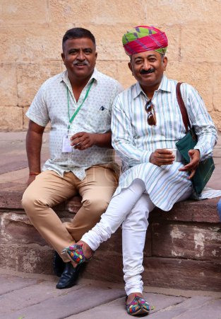 Photo for JODHPUR RAJASTHAN INDIA - 02 13 2023: Portrait of Indian men, Indian people are the citizens and nationals of the Republic of India. In 2022, the population of India stood at 1.4 billion peope - Royalty Free Image