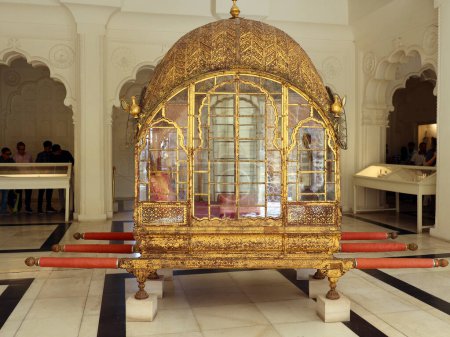 Photo for JODHPUR RAJASTHAN INDIA - 02 13 2023: The Great Palanquin (Palanquin Mahadol), made in Gujarat in the 18th century, Mehrangarh Fort, Jodhpur, Rajasthan, India - Royalty Free Image